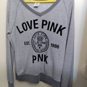 Love PINK sweatshirt gray Grey medium Victoria's secret